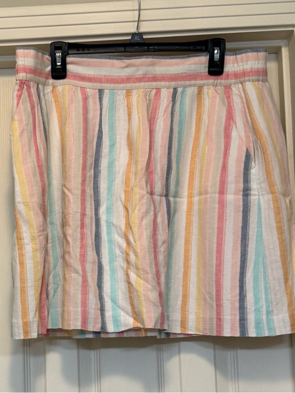 LOFT Pastel Multi-Stripe Mini Skirt